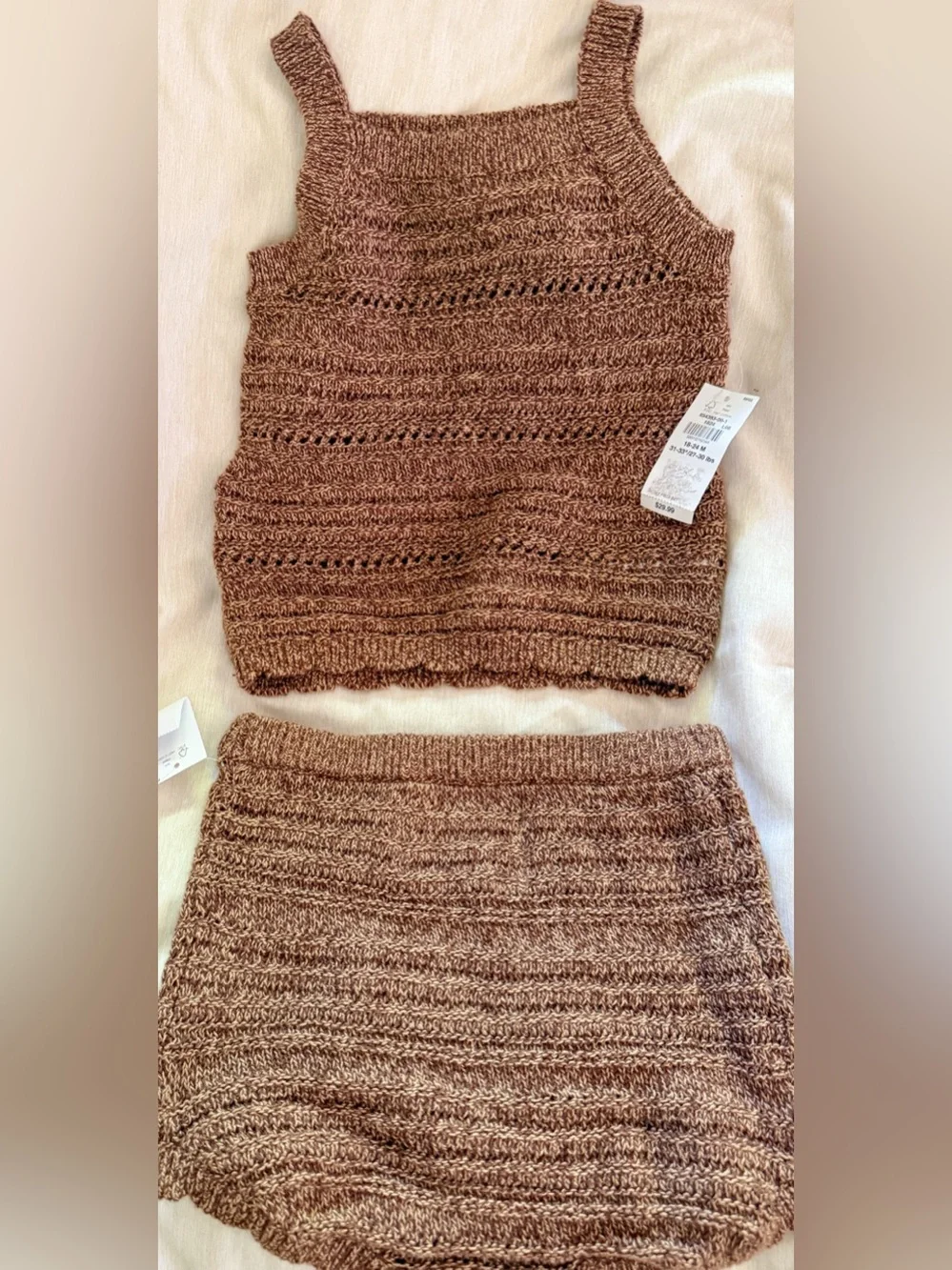 Brown Knit camo and bloomers Set
